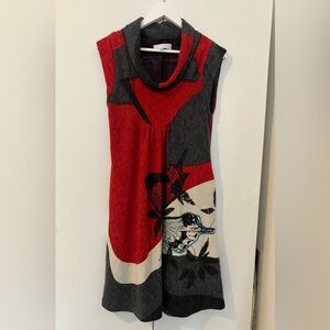 Stylish Red and Black Women's Dress WITH POCKETS